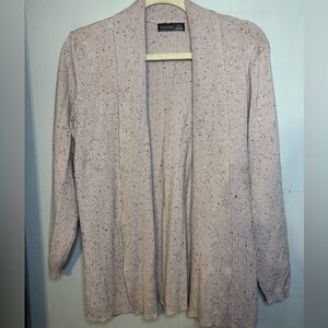 Speckled Mauve Open Front Cardigan